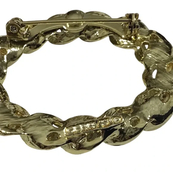 Gerrys Brooch Gold Tone Pearls Red Rhinestones Vintage - Picture 6 of 8